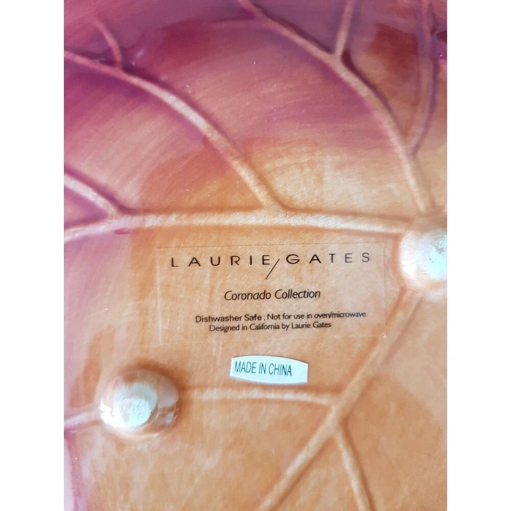 Vintage Laurie Gates Coronado Collection Leaf Plate Thanksgiving Ceramic Platter
